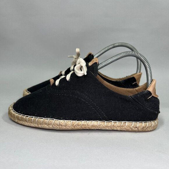 OluKai Women's Size 7 Kaula Pa‘a Lī Black Linen Canvas‎ Espadrille Sneakers - Picture 4 of 12